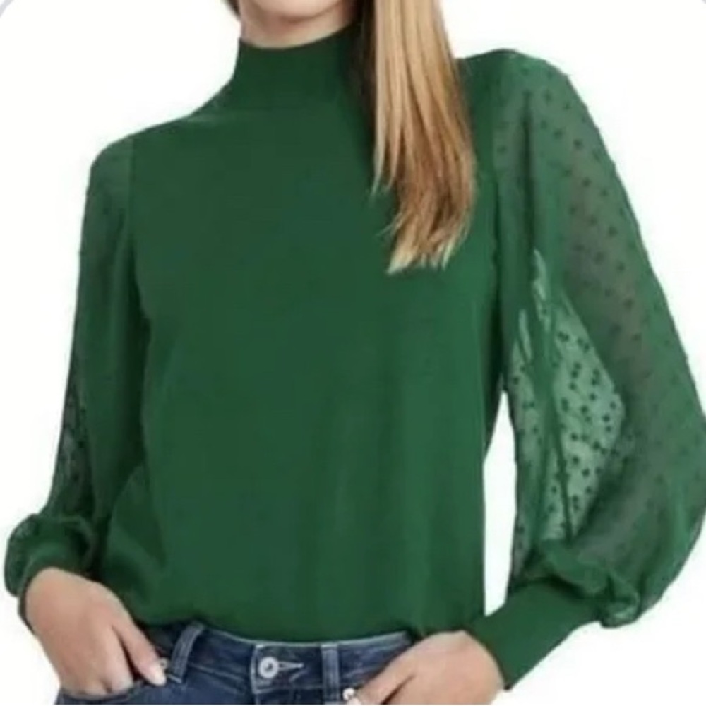 Vince Camuto Women’s Clip dot Forest Green Sweater Size L